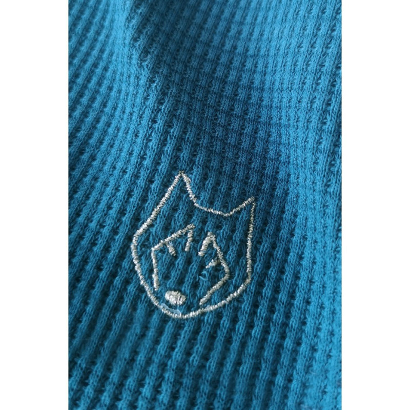 LA075 Spodnie z dzianiny wafelek - morski