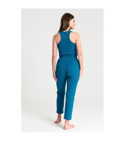 LA075 Spodnie z dzianiny wafelek - morski