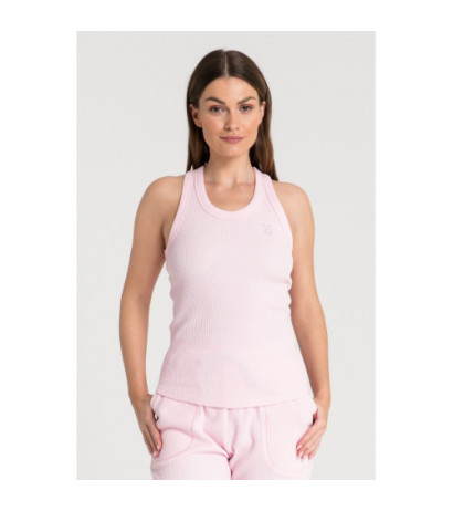 LA077 Bokserka z dzianiny wafelek - różowa