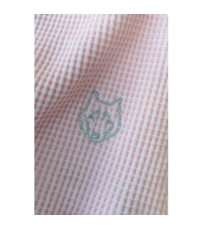 LA077 Bokserka z dzianiny wafelek - różowa