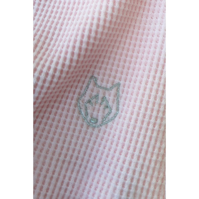 LA077 Bokserka z dzianiny wafelek - różowa