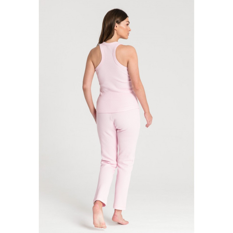 LA077 Bokserka z dzianiny wafelek - różowa