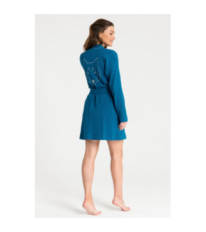 LA078 Szlafrok z dzianiny wafelek - morski