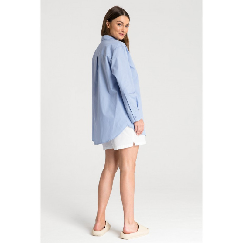 LA079 Koszula klasyczna do spania i na dzień - niebieska