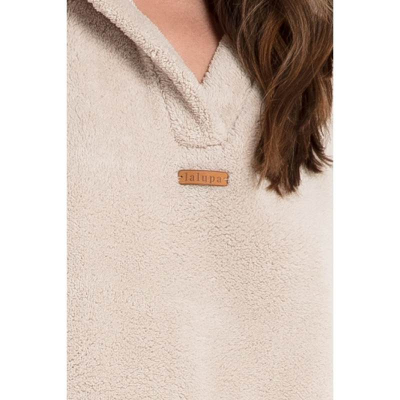 LA081 Pluszowa bluza oversize - cappuccino
