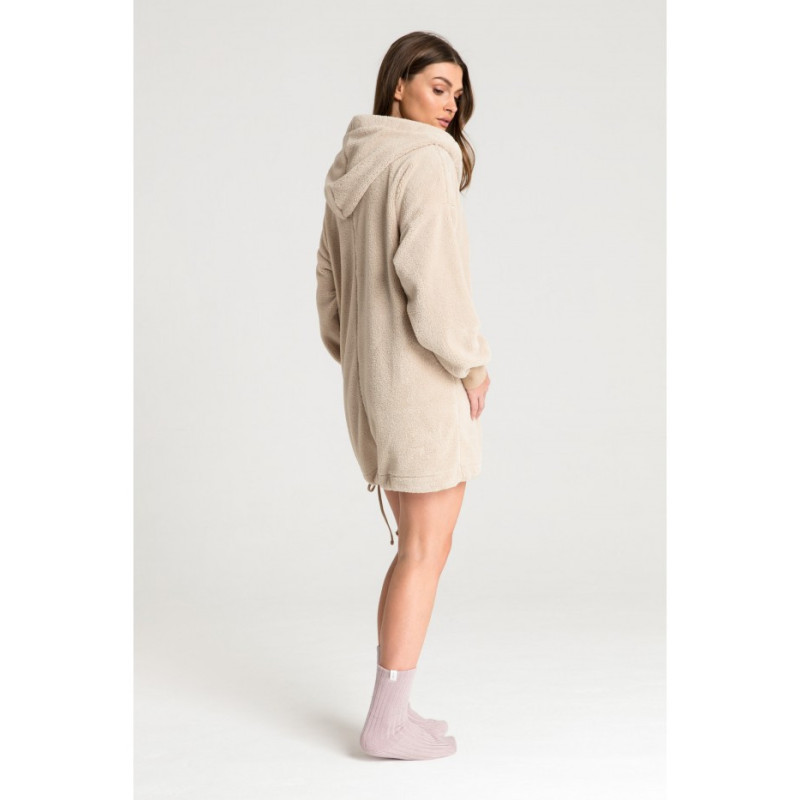 LA081 Pluszowa bluza oversize - cappuccino