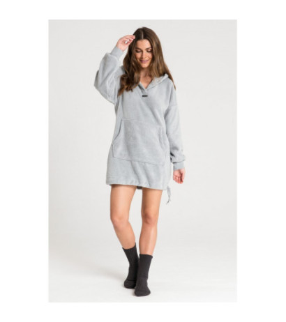 LA081 Pluszowa bluza oversize - popielata