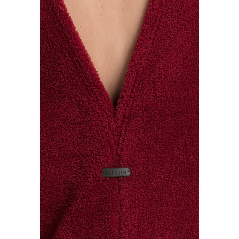 LA082 Pluszowa tunika z dekoltem - bordowa