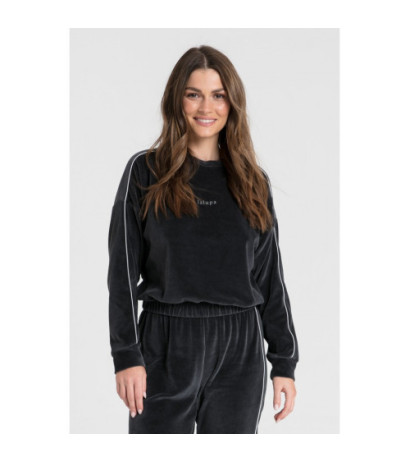 LA084 Welurowa bluza z wypustką - grafitowa