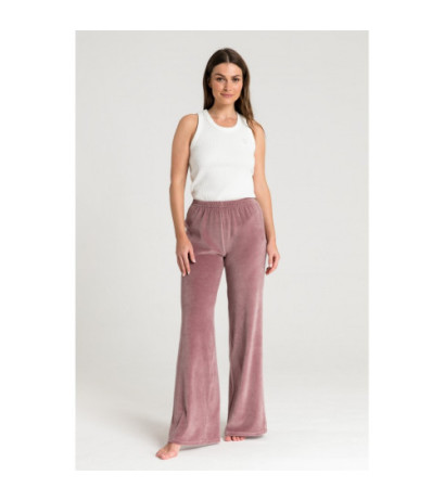 LA086 Spodnie z szerokimi nogawkami - brudny róż