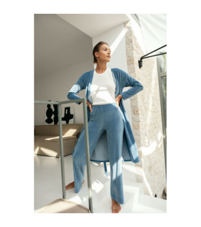 LA086 Spodnie z szerokimi nogawkami - niebieskie