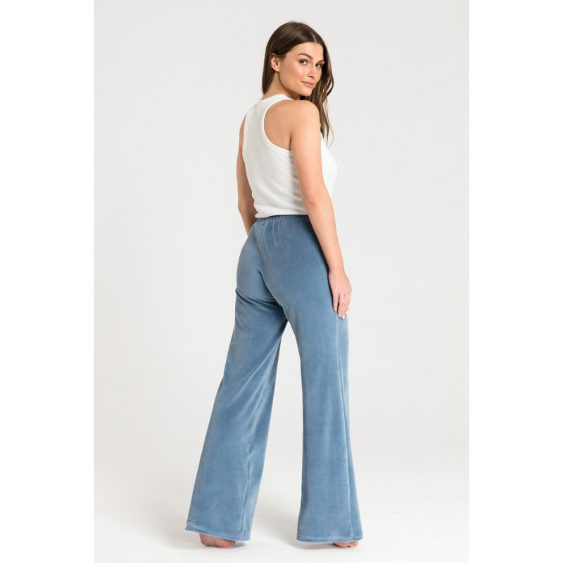 LA086 Spodnie z szerokimi nogawkami - niebieskie