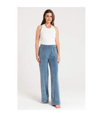 LA086 Spodnie z szerokimi nogawkami - niebieskie