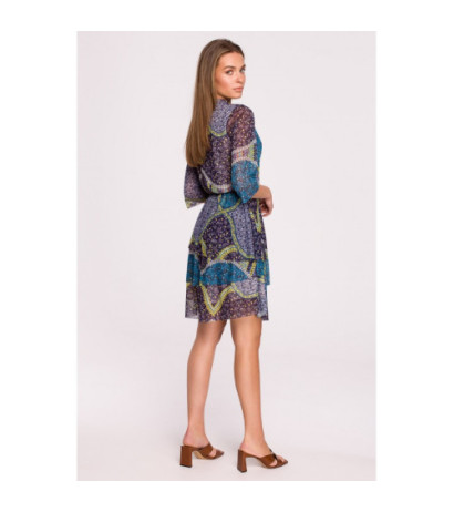 S303 Sukienka z siatki z trzema falbankami - model 2