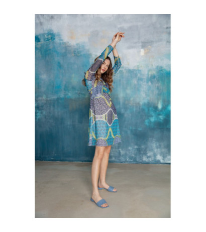 S302 Sukienka z siatki z falbanką pod biustem - model 2