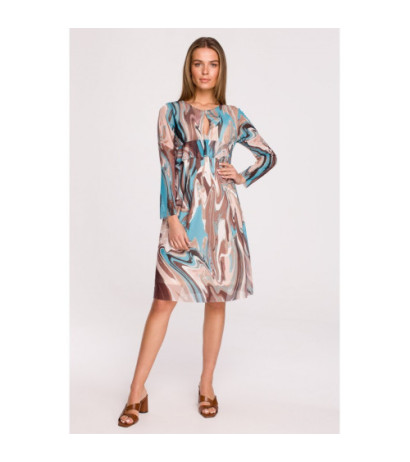 S302 Sukienka z siatki z falbanką pod biustem - model 4