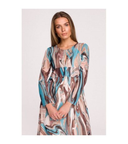 S302 Sukienka z siatki z falbanką pod biustem - model 4