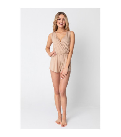 LA098 Kombinezon typu romper gładki - cappucino