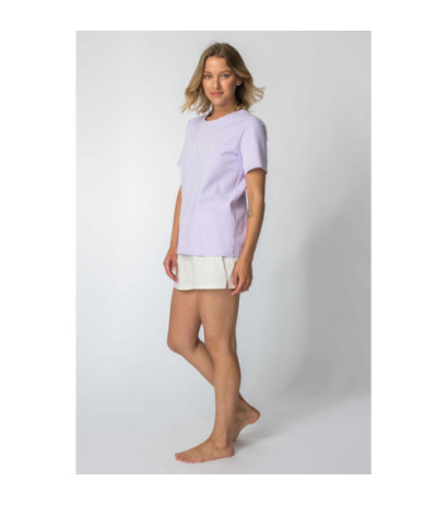 LA109 T-shirt z napisem "LALUPA sea life" - wrzosowy