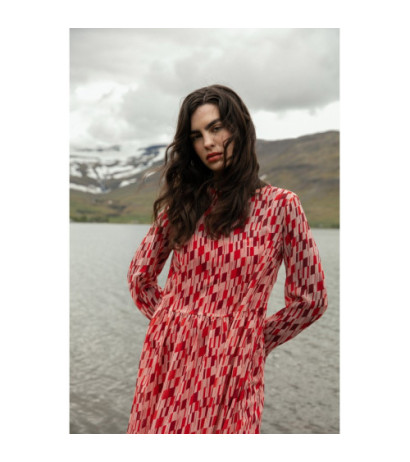 S320 Sukienka szyfonowa z falbaną - model 1