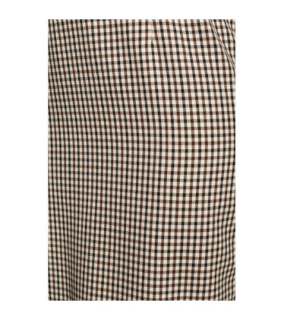 S323 Sukienka z kimonowymi rękawami w kratę - brązowa