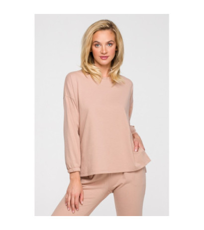 LA122 Bluzka do spania z długimi rękawami - nude