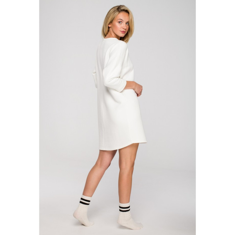 LA130 Sukienka domowa - biała