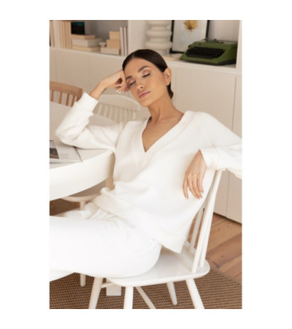 LA131 Bluza z głębokim dekoltem - ecru