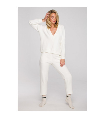 LA131 Bluza z głębokim dekoltem - ecru