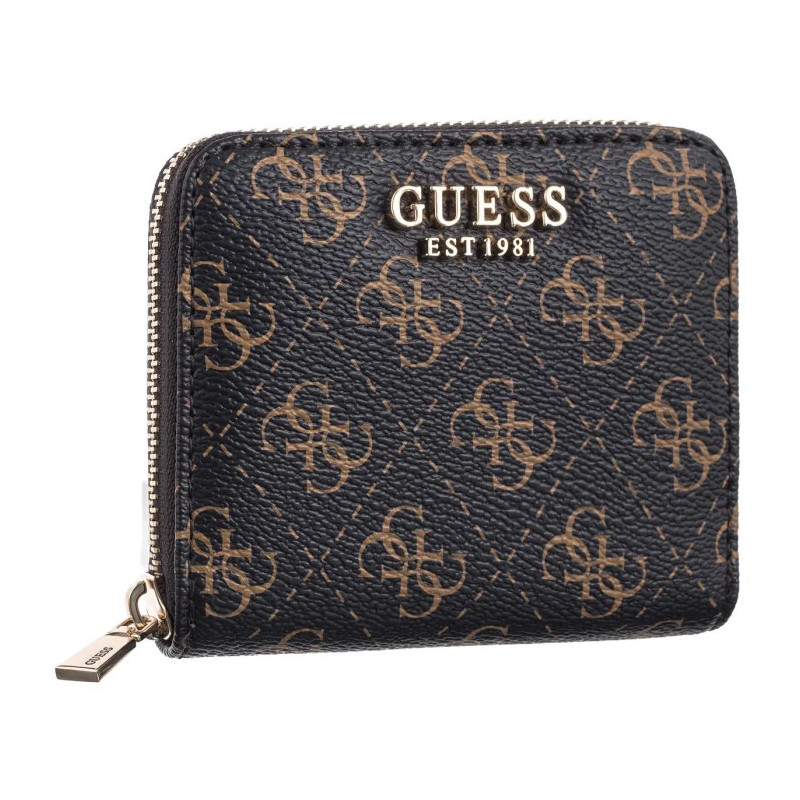 Guess Laurel Slg Small Zip Around SWQE85 00137 Brown Logo (GU704-a) rankinė