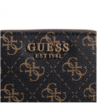 Guess Laurel Slg Small Zip Around SWQE85 00137 Brown Logo (GU704-a) rankinė