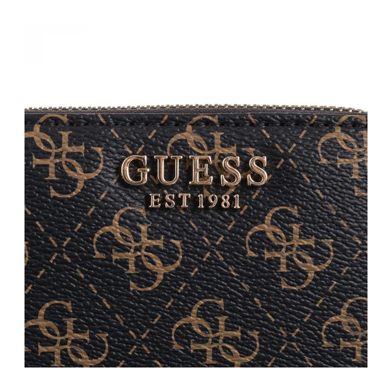 Guess Laurel Slg Small Zip Around SWQE85 00137 Brown Logo (GU704-a) rankinė