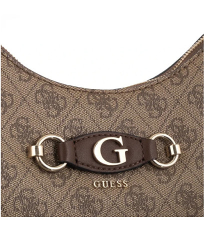 Guess Izzy Top Zip Shoulder Bag HWSG86 54010 Latte Logo/Brown (GU712-a) rankinė
