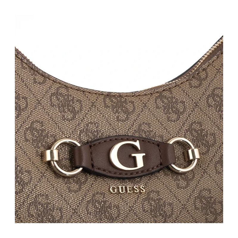 Guess Izzy Top Zip Shoulder Bag HWSG86 54010 Latte Logo/Brown (GU712-a) rankinė