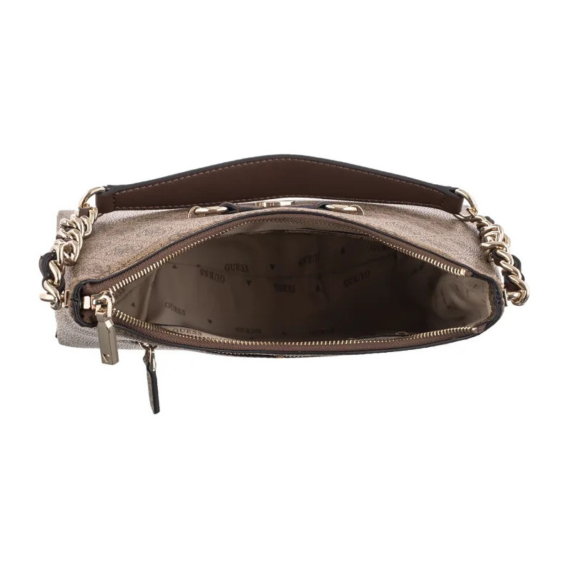Guess Izzy Top Zip Shoulder Bag HWSG86 54010 Latte Logo/Brown (GU712-a) rankinė