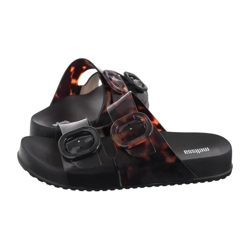 Melissa Cozy Slide AD 33913/AN716 Black/Clear Tortoise (ML328-b) Moteriški batai/šlepetės