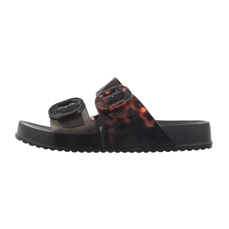 Melissa Cozy Slide AD 33913/AN716 Black/Clear Tortoise (ML328-b) Moteriški batai/šlepetės