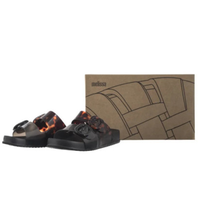 Melissa Cozy Slide AD 33913/AN716 Black/Clear Tortoise (ML328-b) Moteriški batai/šlepetės