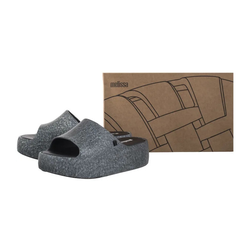 Melissa Free Platform Slide Denim AD 36149/BG691 Black Jeans (ML345-a) Moteriški batai/šlepetės