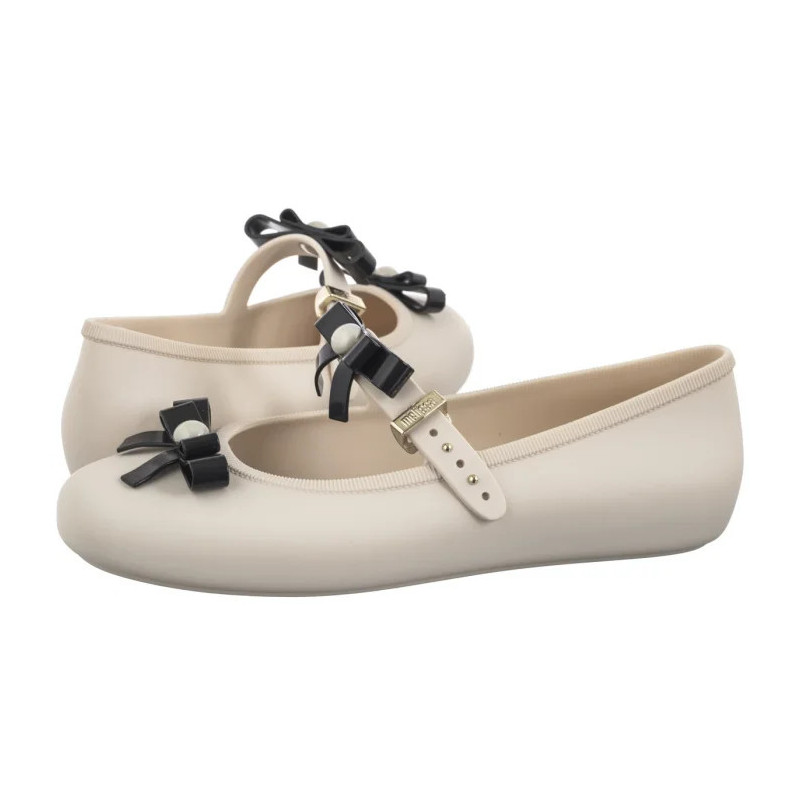 Melissa Soft Ballerina Bow AD 35971/BE620 Beige/Black (ML339-a) bateliai
