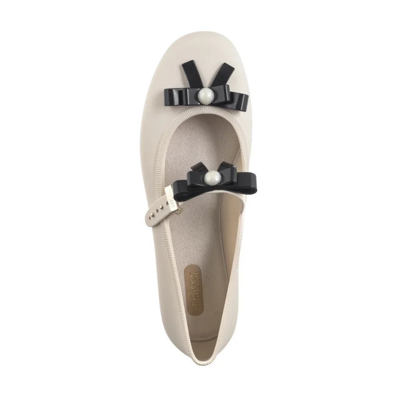 Melissa Soft Ballerina Bow AD 35971/BE620 Beige/Black (ML339-a) bateliai