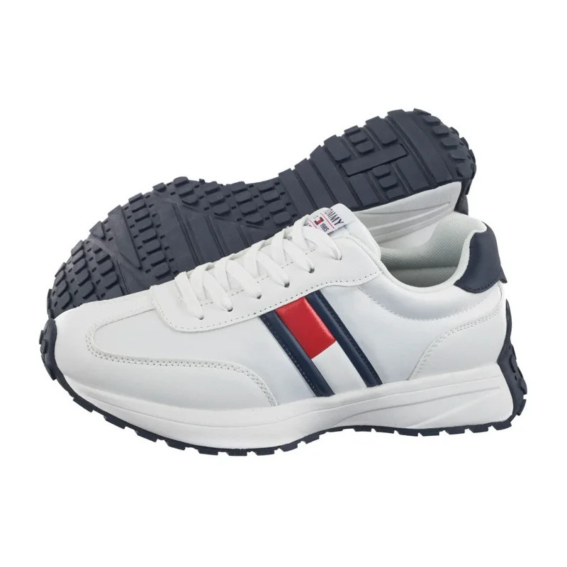 Tommy Hilfiger Flag Low Cut Lace-Up Sneaker White/Blue T3X9-33877-1695X336 (TH1287-a) sportiniai bateliai