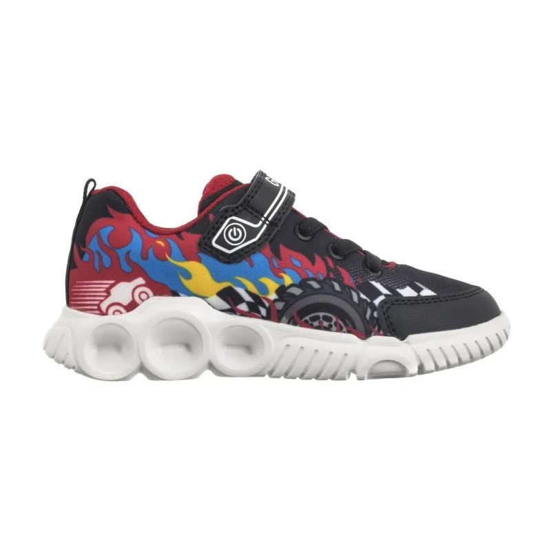 Geox J Wroom B. D -Pr.Mesh + Pr.Dbk Black/Red J55GAD 02ACE C0048 (GE205-a) sportiniai bateliai