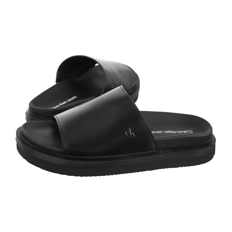 Calvin Klein Flat Molded Sandal Slide Triple Black YW0YW01710 0GJ (CK628-a) Moteriški batai/šlepetės