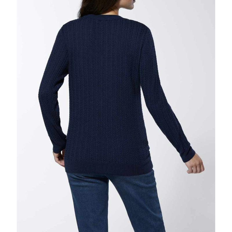 Création l premium merino kašmyro megztinis, tamsiai mėlynos spalvos