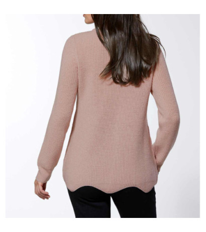 Création l premium merino vilnos megztinis, rožinis