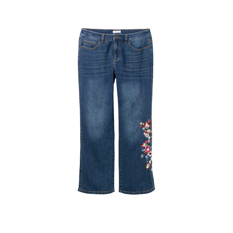 Joe browns "bootcut" džinsai su gėlių siuvinėjimu, mėlyni džinsai