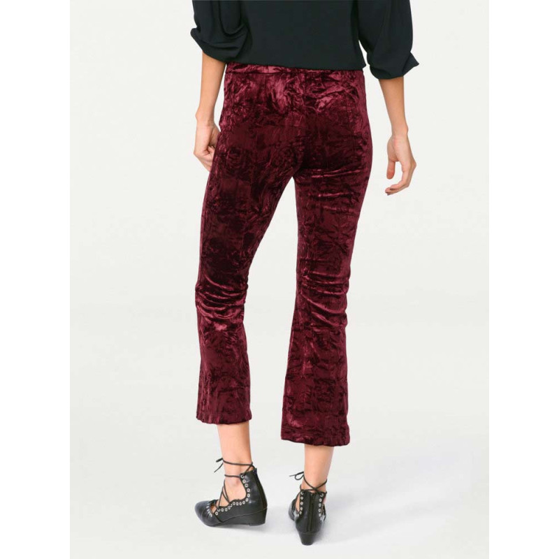 Rick cardona dizainerio velvetinės kelnės, bordo spalvos