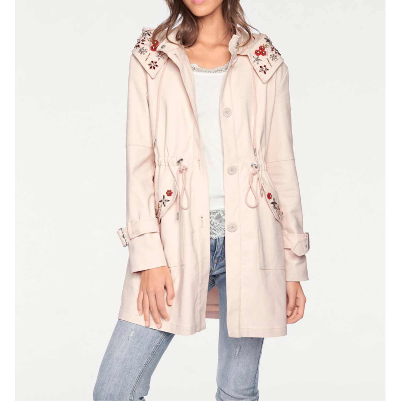 Linea tesini dizainerių parka su akmenukais, rožinė