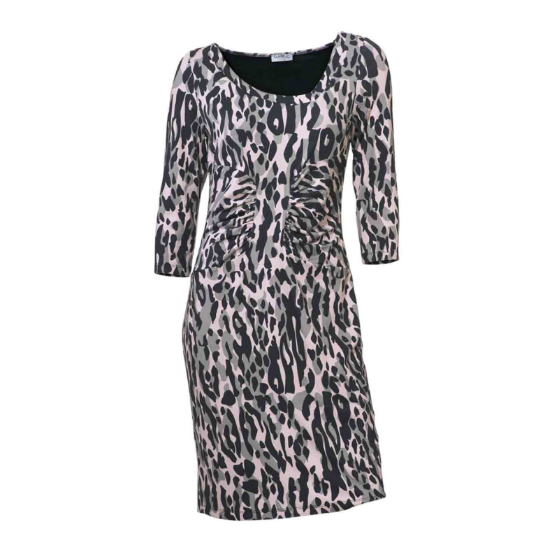 Class international "bodyforming" leopardinė suknelė, antracito ir rožinės spalvos
